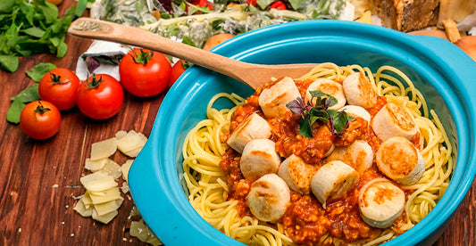 Pasta Bolognesa con Salchichas de Pollo