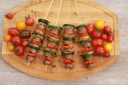 Brochetas de chorizo y papa