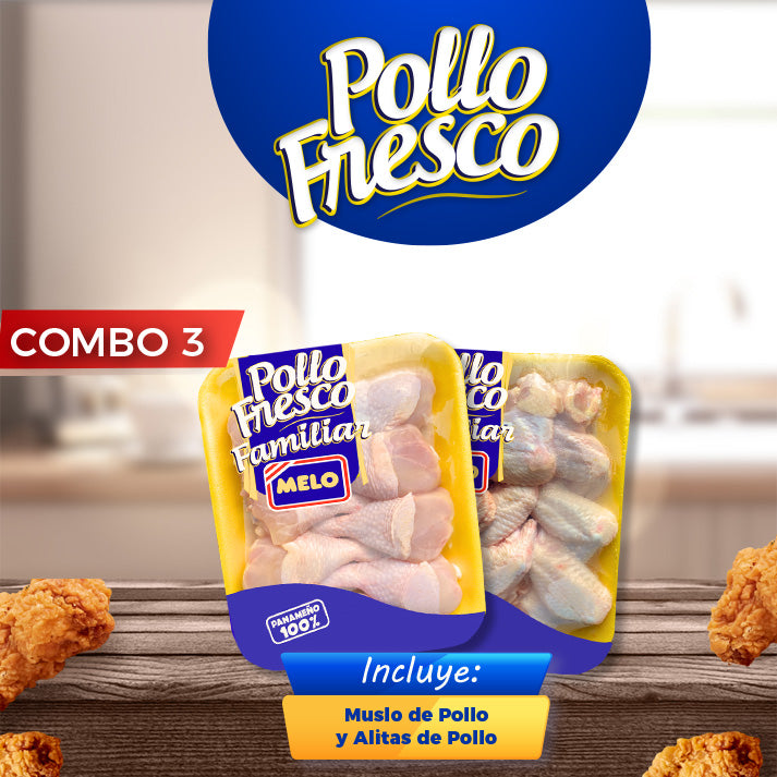 Combo #3 Pollo Fresco (Muslo + Alas)